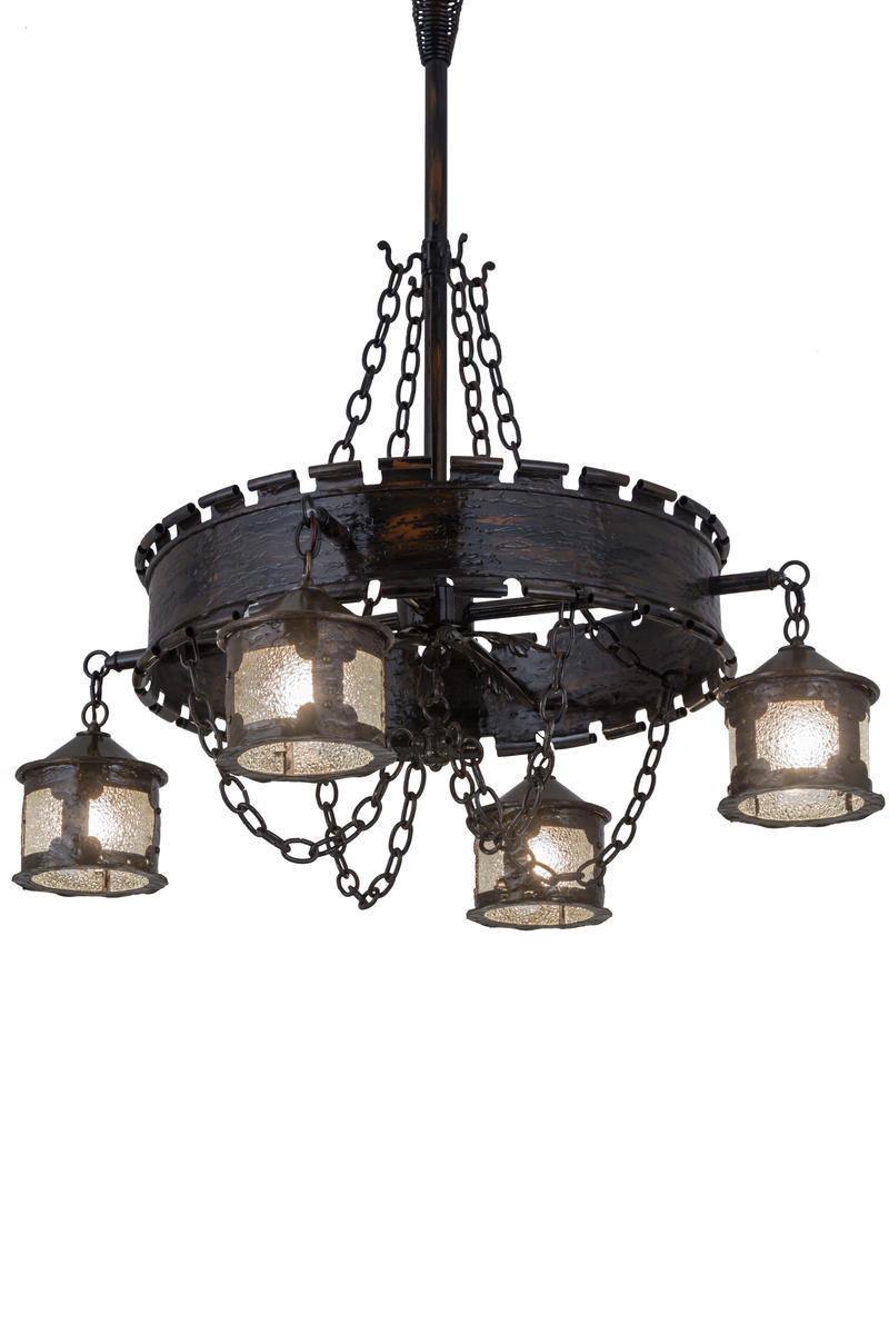 40"W Antique Gothic 4 LT Chandelier
