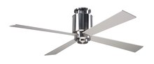 Modern Fan Co. LAP-FM-BN-50-BK-NL-001 - Lapa Flush Fan; Bright Nickel Finish; 50&#34; Black Blades; No Light; Fan Speed Control