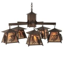 Meyda Blue 120554 - 40&#34;W Scotch Pine 5 LT Chandelier