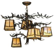 Meyda Blue 134055 - 29&#34;W Pine Branch Valley View 5 LT Chandelier