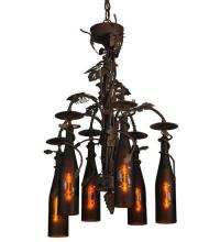 Meyda Blue 134136 - 20&#34;W Tuscan Vineyard 6 Wine Bottle Chandelier