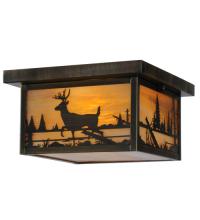 Meyda Blue 142324 - 12&#34;Sq Hyde Park Deer Creek Flushmount