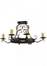 Meyda Blue 151537 - 38&#34;L Handforged Oval 6 LT W/Downlights Chandelier Hardware