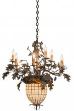 Meyda Blue 158685 - 28&#34; Wide Greenbriar Oak 9 Arm Chandelier