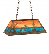 Meyda Blue 183255 - 33&#34; Long Moose at Lake Oblong Pendant