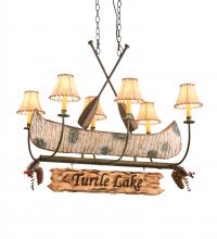 Meyda Blue 197097 - 36&#34; Long Personalized Canoe 6 Light Chandelier