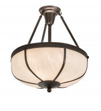 Meyda Blue 200913 - 18&#34; Wide Arts & Crafts Dome Semi-Flushmount
