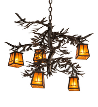 Meyda Blue 214291 - 29&#34; Wide Pine Branch Valley View 5 Light Chandelier