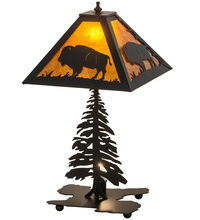 Meyda Blue 214532 - 21&#34; High Buffalo W/Lighted Base Table Lamp