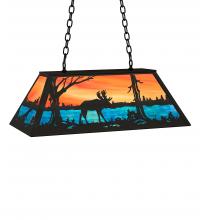 Meyda Blue 234273 - 33&#34; Long Moose at Lake Oblong Pendant