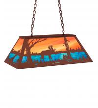 Meyda Blue 234275 - 33&#34; Wide Moose at Lake Oblong Pendant