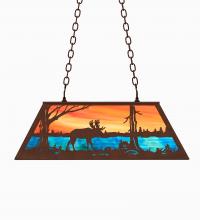 Meyda Blue 234285 - 33&#34; Long Moose at Lake Oblong Pendant