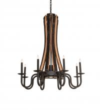 Meyda Blue 241070 - 36&#34; Wide Barrel Stave Madera 8 Light W/Downlight Chandelier
