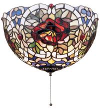 Meyda Blue 38678 - 12&#34; Wide Renaissance Rose Flushmount