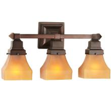 Meyda Blue 50362 - 20&#34;W Bungalow Frosted Amber 3 LT Vanity Light