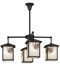 Meyda Blue 60911 - 32&#34;W Seneca Winter Pine 4 LT Chandelier