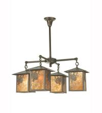 Meyda Blue 61071 - 32&#34; Wide Seneca Winter Pine 4 Light Chandelier