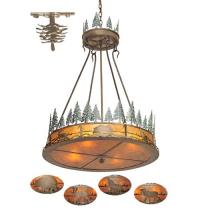 Meyda Blue 99769 - 38&#34; Wide Wildlife at Pine Lake Inverted Pendant