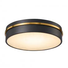 Artcraft AC6991BB - Dax Integrated LED Flush Mount 15&#34;, Black, Brass with Alabaster Glassware
