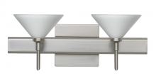 Besa Lighting 2SW-117607-LED-SN-SQ - Besa Wall With SQ Canopy Kona Satin Nickel White 2x5W LED