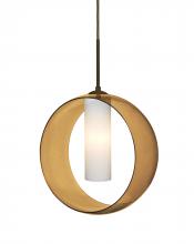 Besa Lighting J-PLATOAM-BR - Besa, Plato Cord Pendant For Multiport Canopies, Amber/Opal, Bronze Finish, 1x60W Med