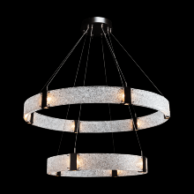 Hammerton CHB0042-2C-BS-BG-CA1-L1 - Two Tier Parallel Ring Chandelier-2C-Metallic Beige Silver