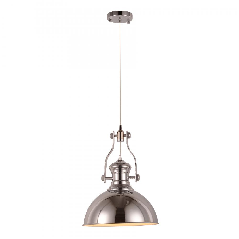 Broadway 6-Watt Chrome Finish Integrated LEd disc Pendant Light 3000K 12 in. x 96 in. H Small