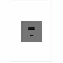 Legrand ARUSB2AC6M4 - Adorne® Ultra-Fast USB Type-A/C Outlet Module, Magnesium