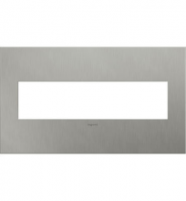 Legrand AWC4GBS4 - Adorne® Brushed Stainless Steel Four-Gang Screwless Wall Plate