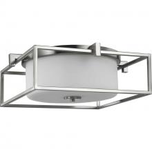 Progress P350171-009 - Chadwick Collection Two-Light Brushed Nickel 15-3/8&#34; Flush Mount