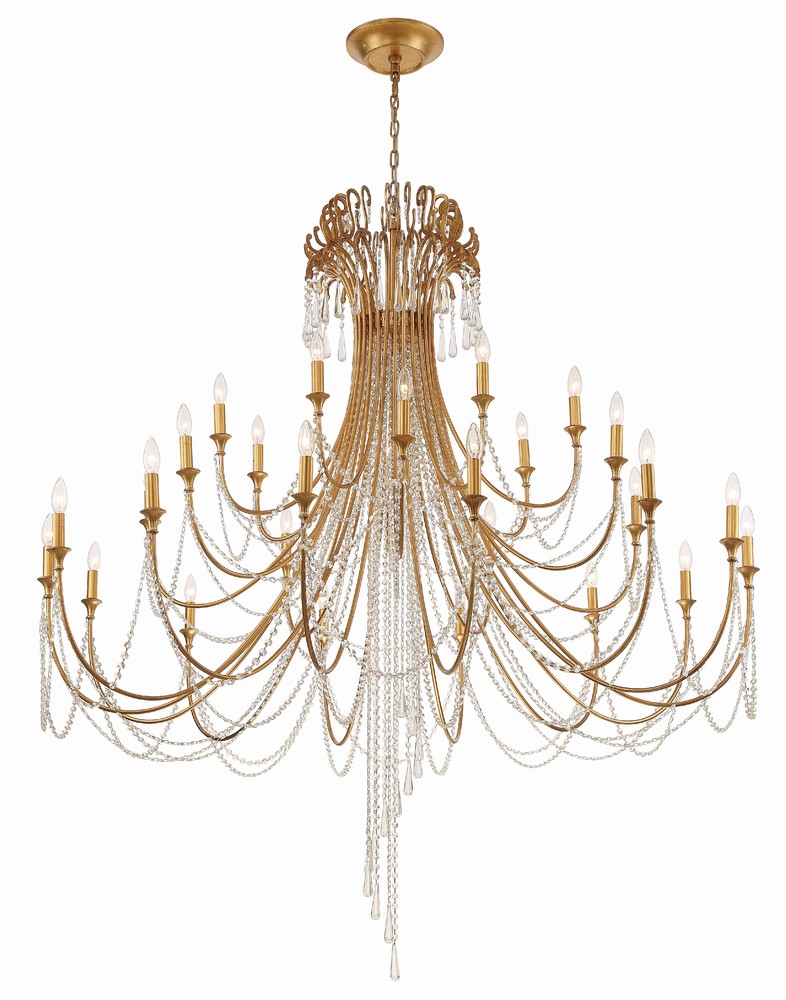 Arcadia 28 Light Antique Gold Chandelier