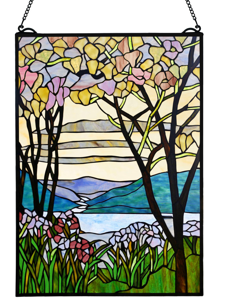 Magnolia 26"H Tiffany Window Panel