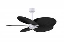 Matthews Fan Company AKTP-MWH-BK - Alessandra Tropical 5-blade ceiling fan in Matte White and Matte Black blades.