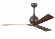 Matthews Fan Company IR3-TB-WA-60 - Irene-3 three-blade paddle fan in Textured Bronze finish with 60&#34; solid walnut tone blades.