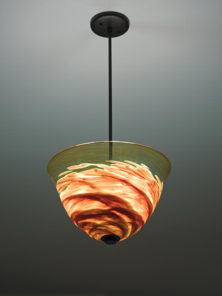 Agua Viva-7x17-Pendant-Incandescent-Amber-29" OA Drop-BZ Hardware