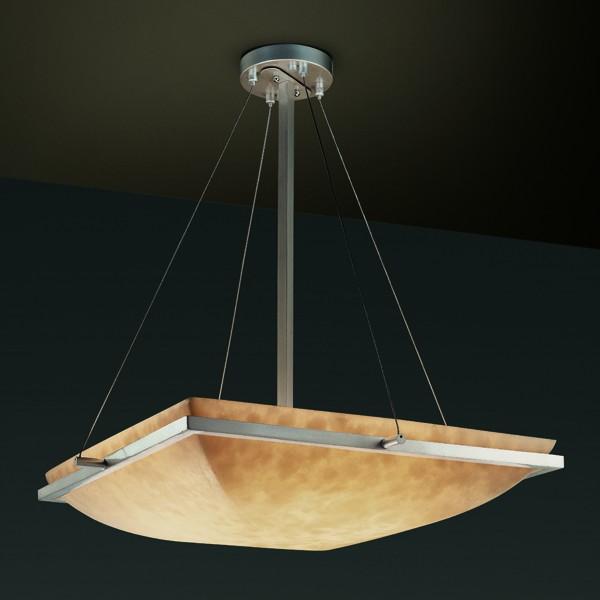 24" Square LED Pendant Bowl w/ Ring