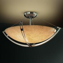 Justice Design Group CLD-9712-35-NCKL-LED5-5000 - 24&#34; LED Semi-Flush Bowl w/ Crossbar