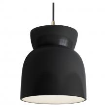 Justice Design Group CER-6515-BLK-ABRS-BKCD-LED1-700 - Large Hourglass LED Pendant