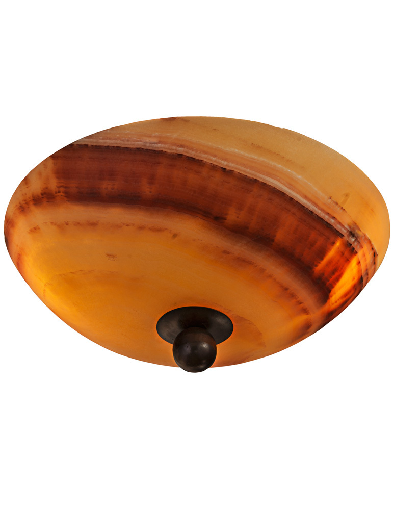 Milano Flush Mount - Bronze Finish - White Onyx