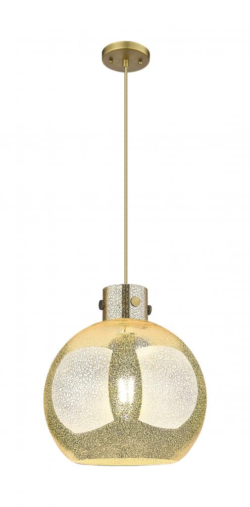 Newton Sphere - 1 Light - 14 inch - Brushed Brass - Cord hung - Pendant