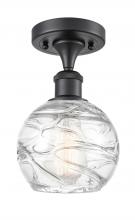 Innovations Lighting 516-1C-BK-G1213-6-LED - Athens Deco Swirl - 1 Light - 6 inch - Matte Black - Semi-Flush Mount