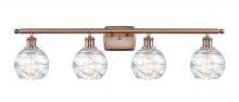 Innovations Lighting 516-4W-AC-G1213-6-LED - Athens Deco Swirl - 4 Light - 36 inch - Antique Copper - Bath Vanity Light