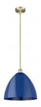 Innovations Lighting 616-1S-AB-MBD-16-BL-LED - Plymouth - 1 Light - 16 inch - Antique Brass - Cord hung - Mini Pendant