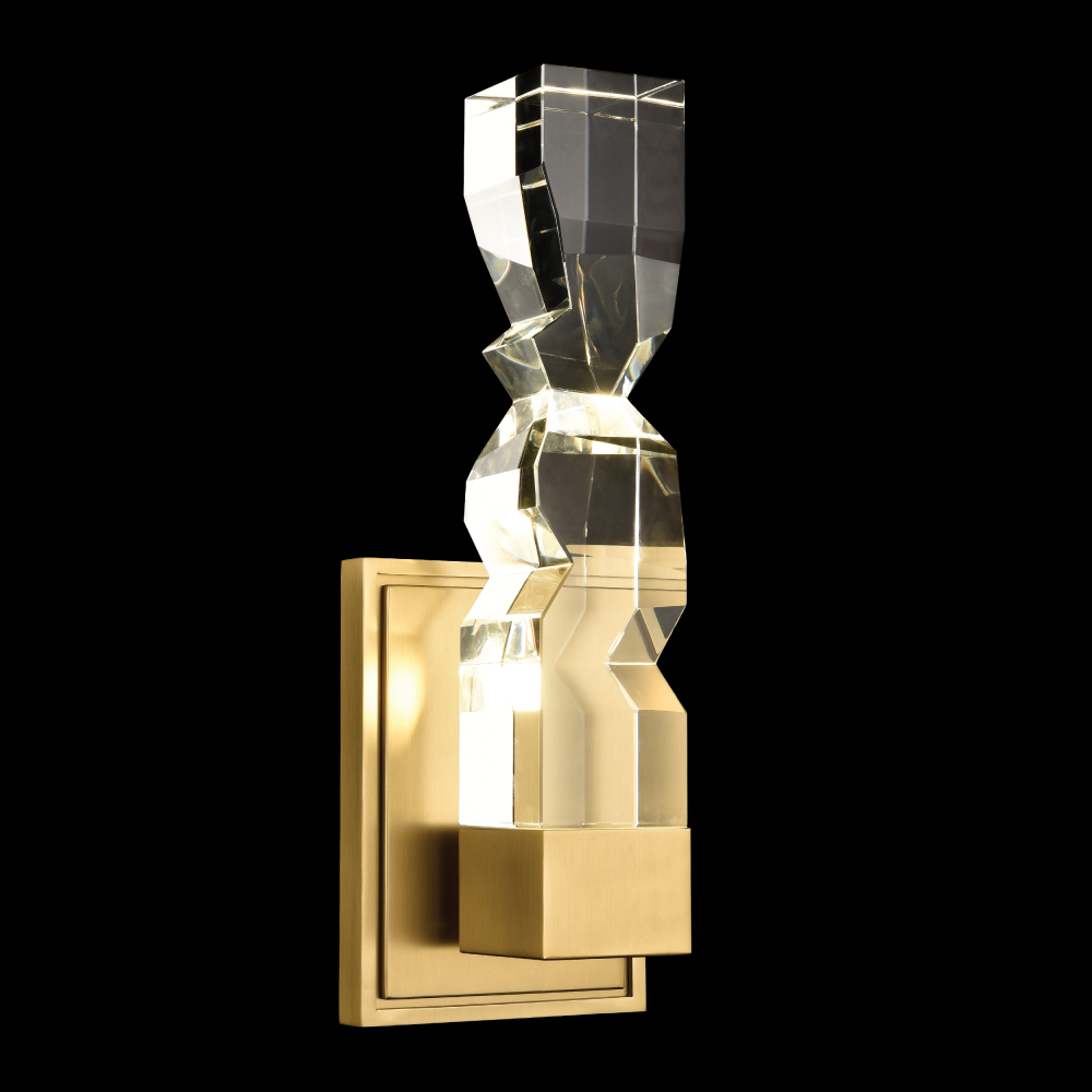 LED 3CCT 1-Light 3"x3" Carved Crystal Matte White Vertical Wall Sconce
