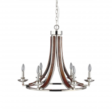 ZEEV Lighting CD10074-6-PN-PW - 6-Light 28&#34; Candle Chandelier