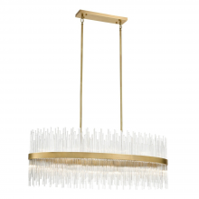 ZEEV Lighting CD10315-24-AGB - Citadel 48&#34; 24-Light, Oval Glass Stem Chandelier in Aged Brass