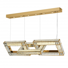 ZEEV Lighting CD10322-6-AGB - 6-Light 52" Rectangular Chain Linked Linear Aged Brass Chandelier