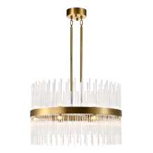 ZEEV Lighting CD10407-16-P-AGB - 16-Light 26&#34; Sleek Aged Brass Banded Crystal Drum Chandelier