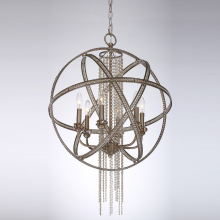 ZEEV Lighting P30012-6-SL-B - 6-Light 22&#34; Orbital Crystal Chandelier