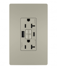 Legrand Radiant 2097TRUSBACNIC4 - radiant® Tamper-Resistant 20A Duplex Self-Test GFCI Receptacles with SafeLock® Protection, Type A/C 